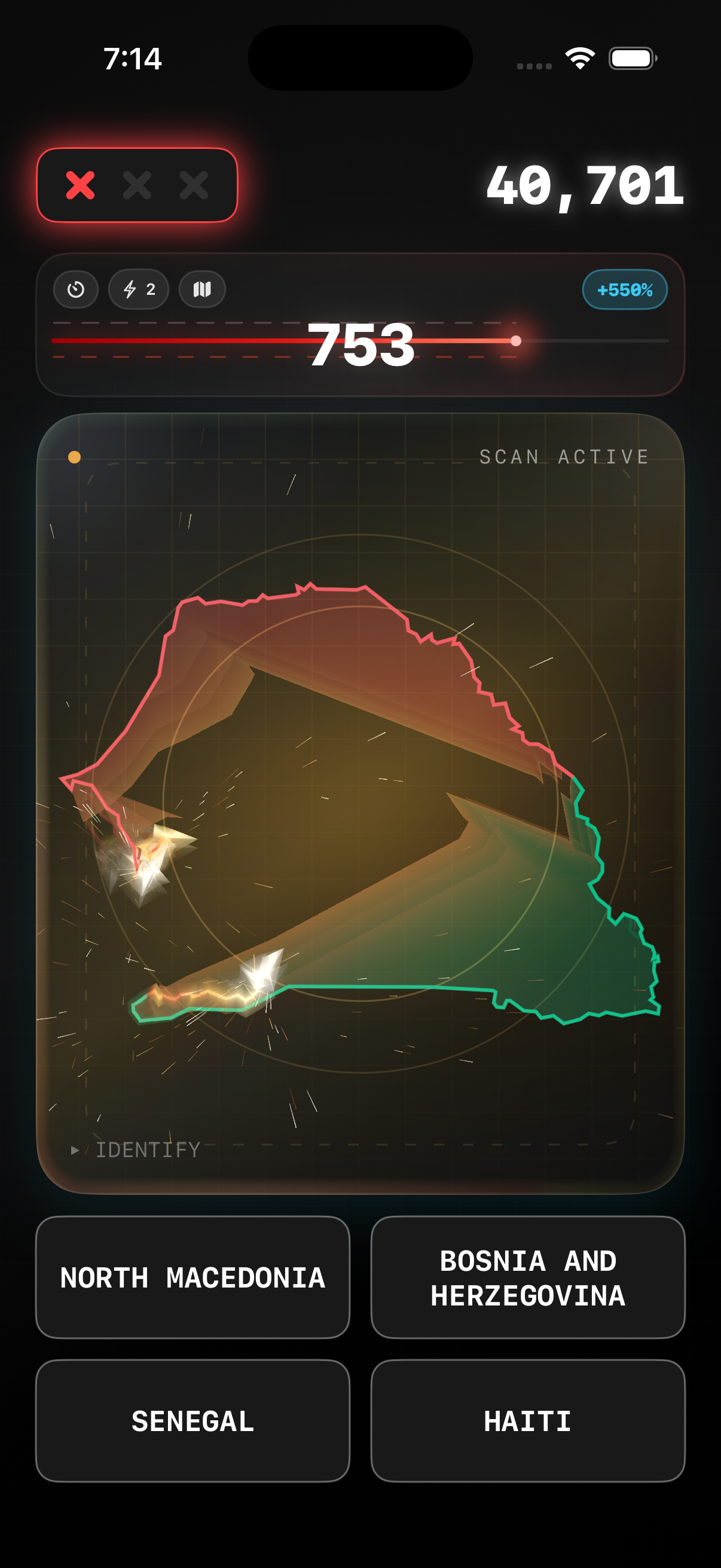 Laser mid-trace with sparks flying from the cut point